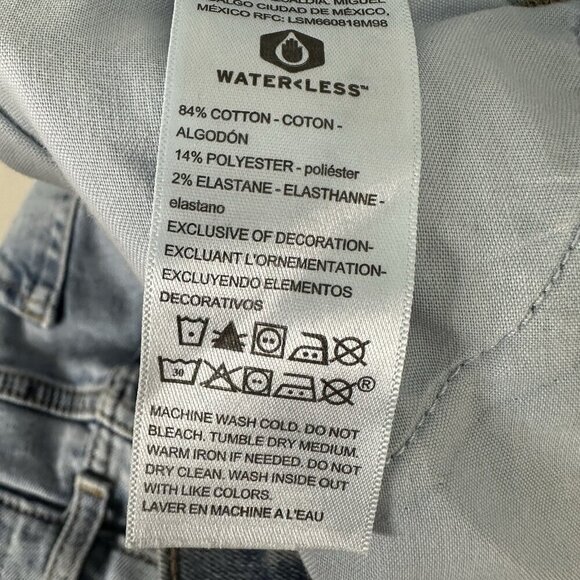 Denizen Levis Boyfriend Jeans Size 14 Blue Stretch Cropped High waist - Picture 4 of 8